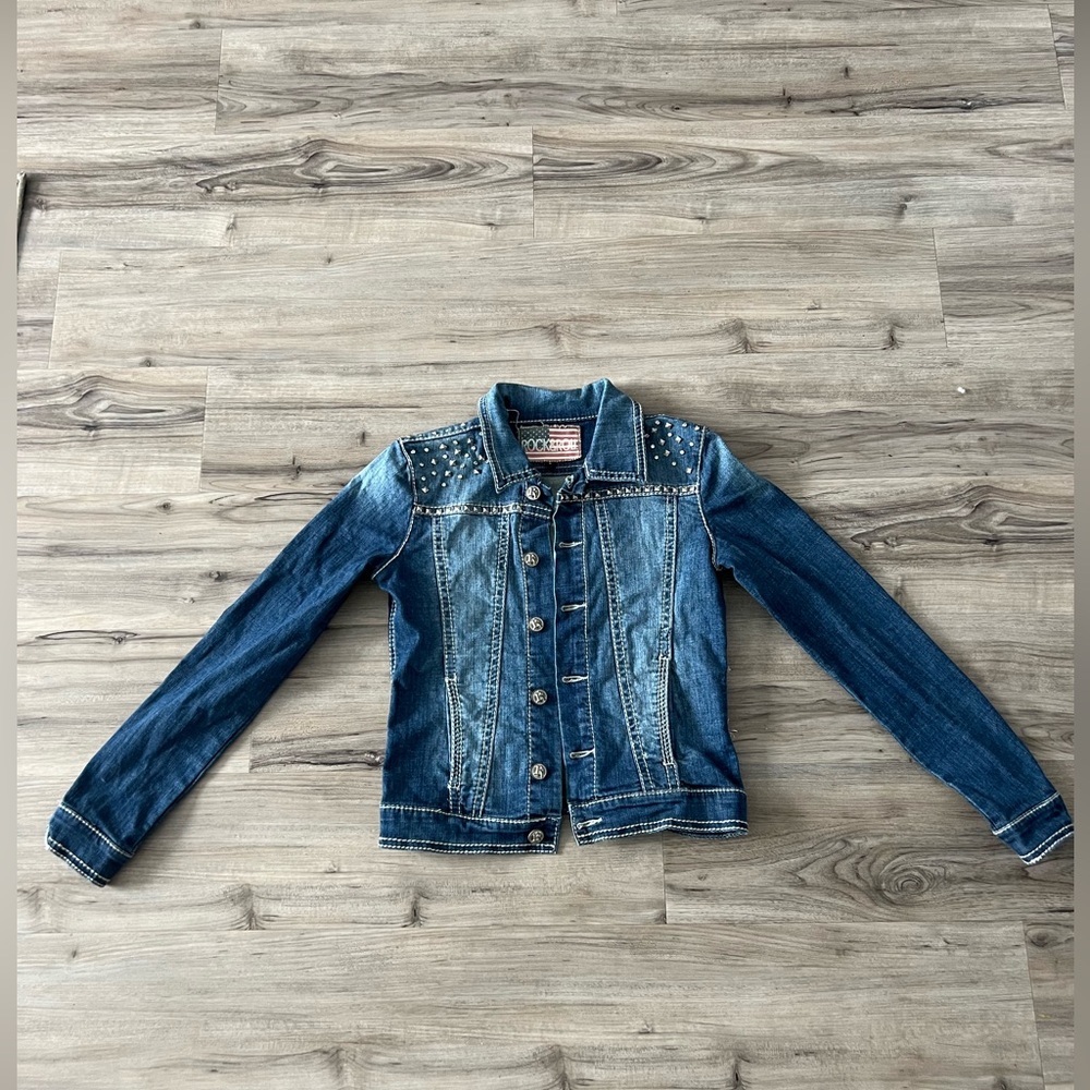 Rock and Roll Cowgirl Denim Studded Jacket